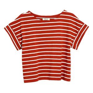 Madewell Striped Boxy Crop Tee
